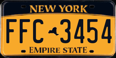NY license plate FFC3454