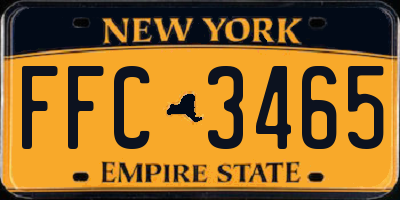 NY license plate FFC3465