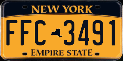 NY license plate FFC3491