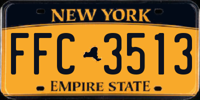 NY license plate FFC3513