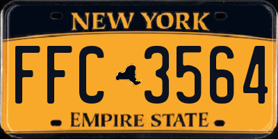NY license plate FFC3564