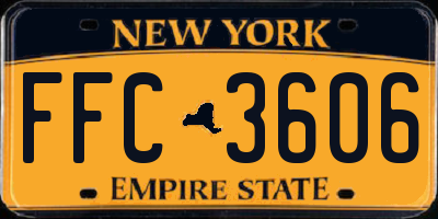 NY license plate FFC3606