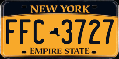NY license plate FFC3727