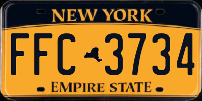 NY license plate FFC3734