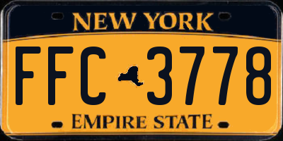 NY license plate FFC3778