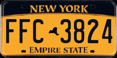 NY license plate FFC3824