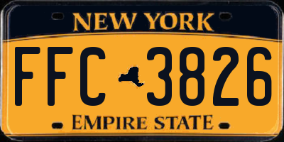 NY license plate FFC3826