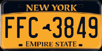 NY license plate FFC3849