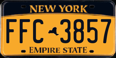 NY license plate FFC3857