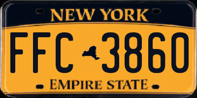 NY license plate FFC3860
