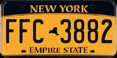 NY license plate FFC3882