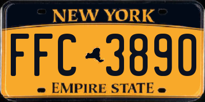 NY license plate FFC3890
