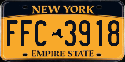NY license plate FFC3918