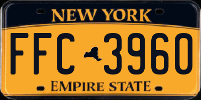 NY license plate FFC3960