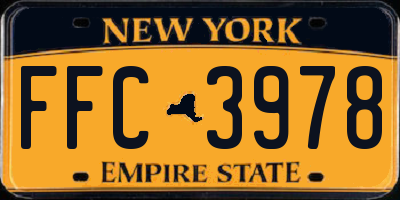 NY license plate FFC3978