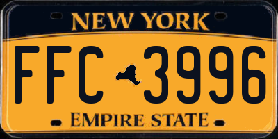 NY license plate FFC3996