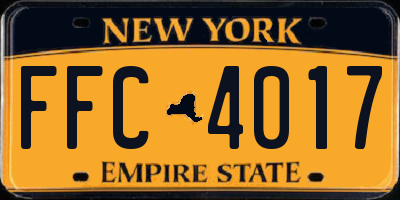 NY license plate FFC4017