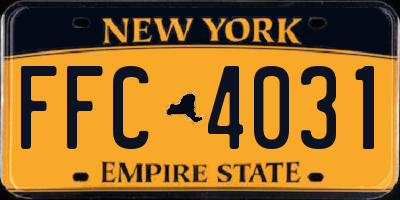NY license plate FFC4031