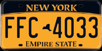 NY license plate FFC4033