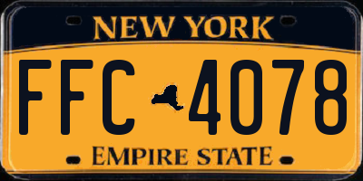 NY license plate FFC4078