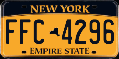NY license plate FFC4296
