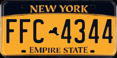 NY license plate FFC4344