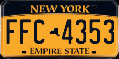 NY license plate FFC4353