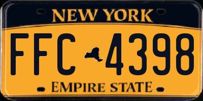 NY license plate FFC4398
