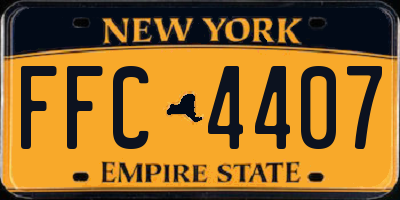 NY license plate FFC4407