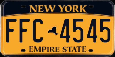 NY license plate FFC4545