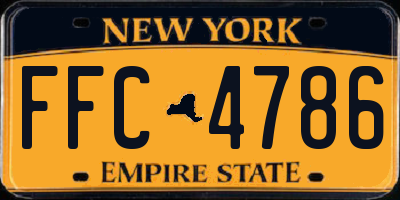 NY license plate FFC4786