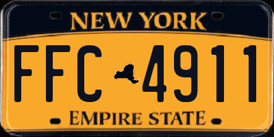 NY license plate FFC4911