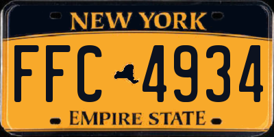 NY license plate FFC4934
