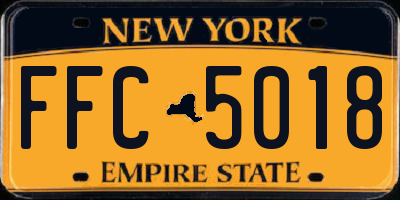 NY license plate FFC5018