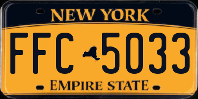 NY license plate FFC5033
