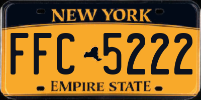 NY license plate FFC5222