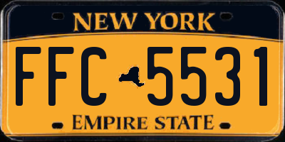 NY license plate FFC5531