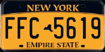 NY license plate FFC5619