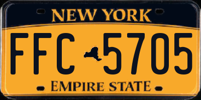 NY license plate FFC5705