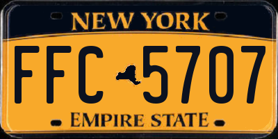 NY license plate FFC5707