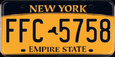 NY license plate FFC5758