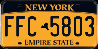 NY license plate FFC5803