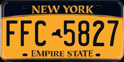 NY license plate FFC5827