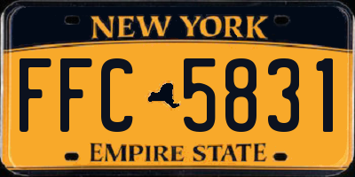 NY license plate FFC5831