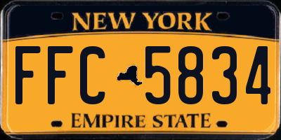 NY license plate FFC5834