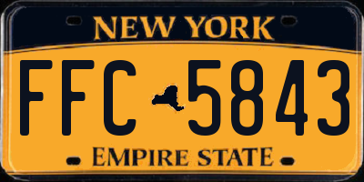 NY license plate FFC5843