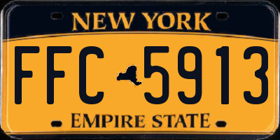 NY license plate FFC5913