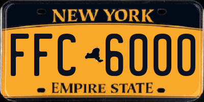 NY license plate FFC6000