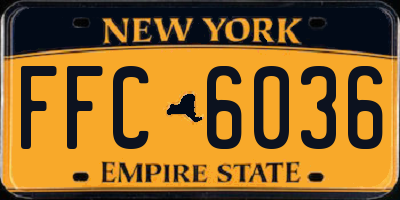 NY license plate FFC6036