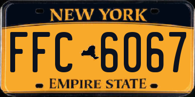 NY license plate FFC6067